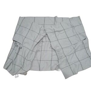 Madewell Shawl Cape Wrap Windowpane Plaid Ashen Grey Sweater Scarf Fringe